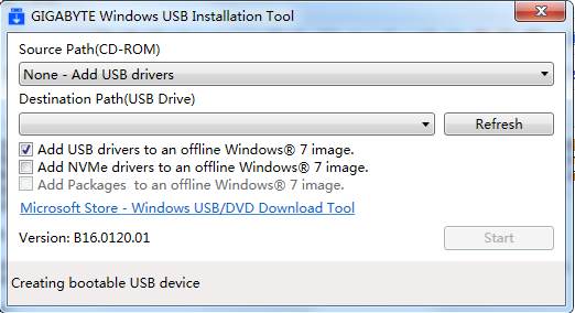 技嘉主板Win7系统USB3.0/Nvme驱动注入工具